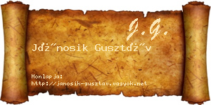 Jánosik Gusztáv névjegykártya